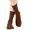 Coffee, variant on Eltusu Girls Knitting Cotton Socks, Comfort Stretchy Breathable Solid Color Mid-Calf Socks Hot Pink Size 5-13T