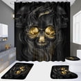 thumbnail image 3 of Juego de 4 cortinas de ducha de alta definición, impermeables, sin descarga, para baño, hotel, baño, cortina divisoria, calaveras de Halloween, 3 of 6