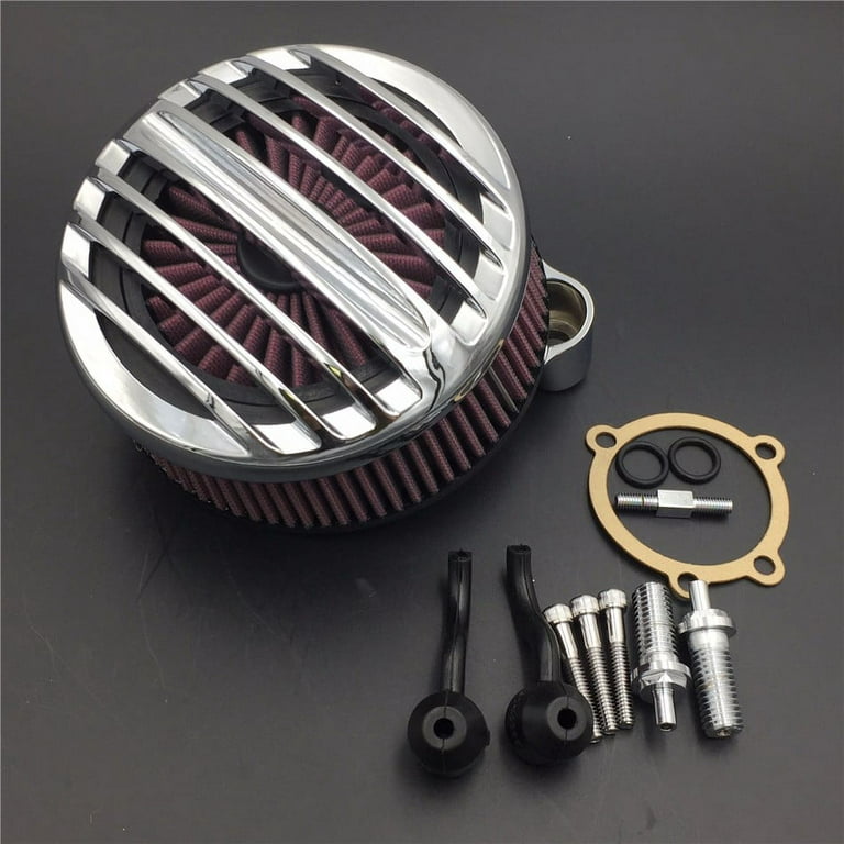 HTT-MOTOR Motorcycle Chrome Grille Air Cleaner Intake Filter