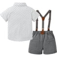 thumbnail image 5 of ZOEREA  Toddler Baby Boy Outfits Boys Gentleman Wedding Suits Set Summer Formal Short Shirt/Bowtie/Suspender 1-5T, 5 of 10
