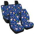 thumbnail image 5 of Jeiento Christmas Front and Rear Car Seat Covers Set of 4 Santa Claus Front Bucket Saddle Blanket Blue Split Rear Bench Cushion Covers Auto Accessory Fit for Van SUV Truck Festival Decor, 5 of 7