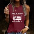 thumbnail image 2 of Pop in Some Handle It Tank Tops Womens Graphic Sleeveless Summer Shirts Casual Loose Fit Blouses Workout Basic Tee Top, 2 of 4