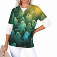 thumbnail image 3 of Womens Work Tops V-Neck Short-Sleeved Top for Casual and Work Use, 3 of 6