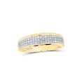 thumbnail image 3 of Yellow-tone Sterling Silver His Hers Round Diamond Square Matching Wedding Set 7/8 Cttw, 3 of 3