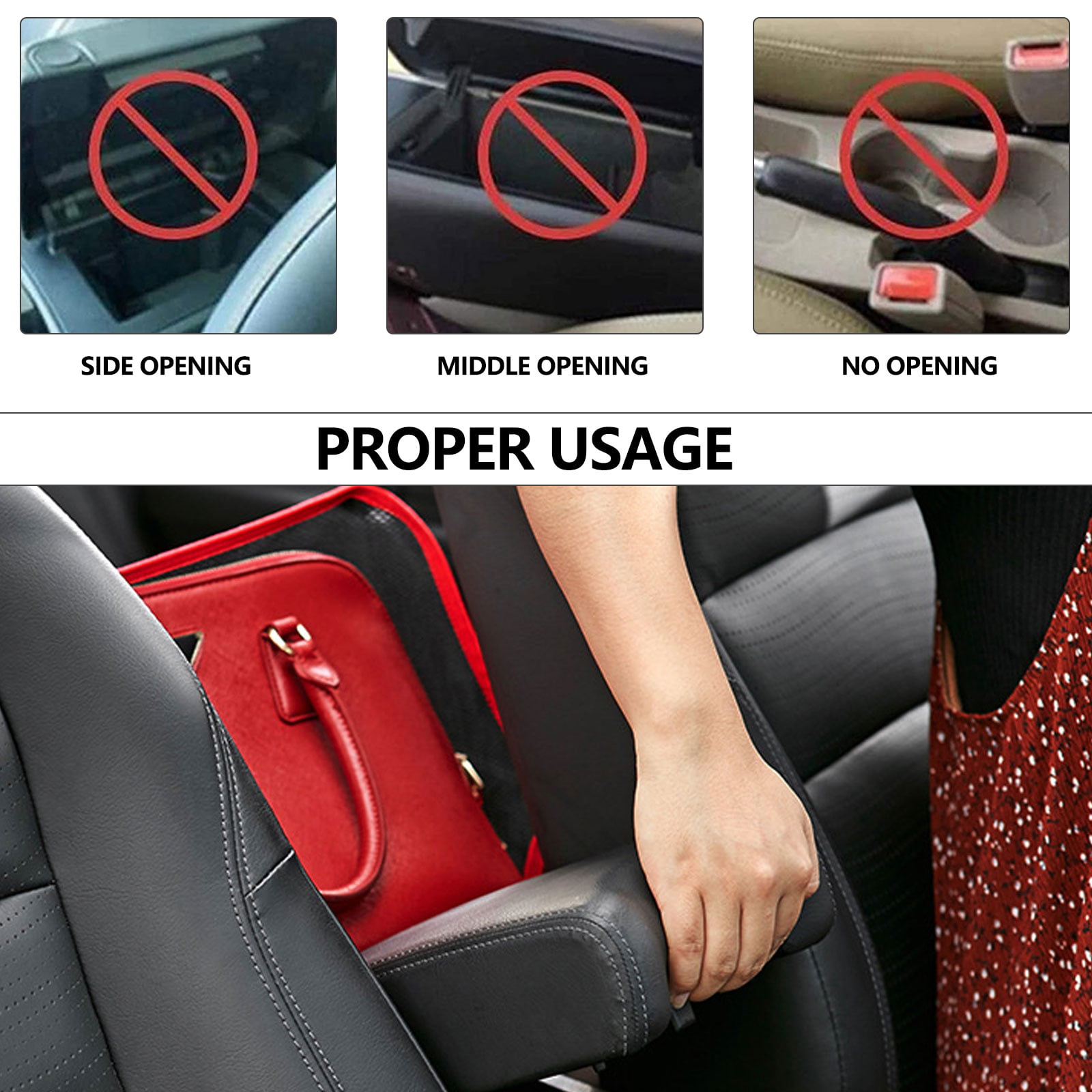 MDXMY Car Purse Handbag Holder Between Seats Diamond Car Seat Back  Organizer Large Capacity Storage Bag(Black with diamond, 1 PCS)