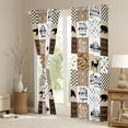 thumbnail image 3 of Manfei Wild Moose Deer Blackout Curtains Set of 2 (52x84 Each), Rustic Lodge Cabin Farmhouse Window Curtains, Gray Brown White Plaid Checkered Curtains and Drapes, Luxury Bedroom Decor, 3 of 5
