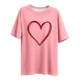 thumbnail image 3 of Posijego Valentines Day Tee for Women Plus Size Tops Ladies Heart Graphic T-Shirts Loose Casual Summer Shirts, 3 of 4
