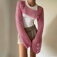 thumbnail image 6 of ZPAQI Women See-Through Swimsuit Sunscreens Cover-Ups Long Sleeve Beachwear Crop Tops, 6 of 18