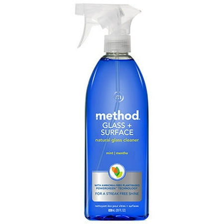 Method 00003 Glass + Surface Natural Cleaner Spray, Mint, 28 Oz, Each