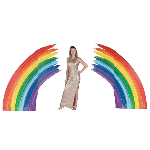 Rainbow Brush Strokes Standup Set 2Pc - Party Decor - 2 Pieces