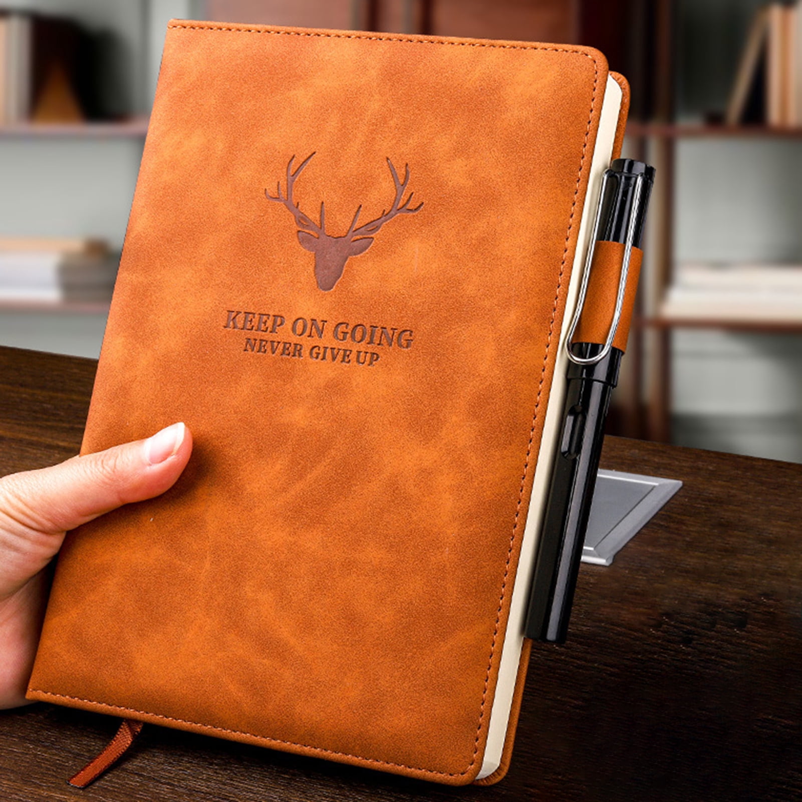 Huanledash 360 Pages A5 Faux Leather Thick Business Notebook Sketch Journal Diary with Pen