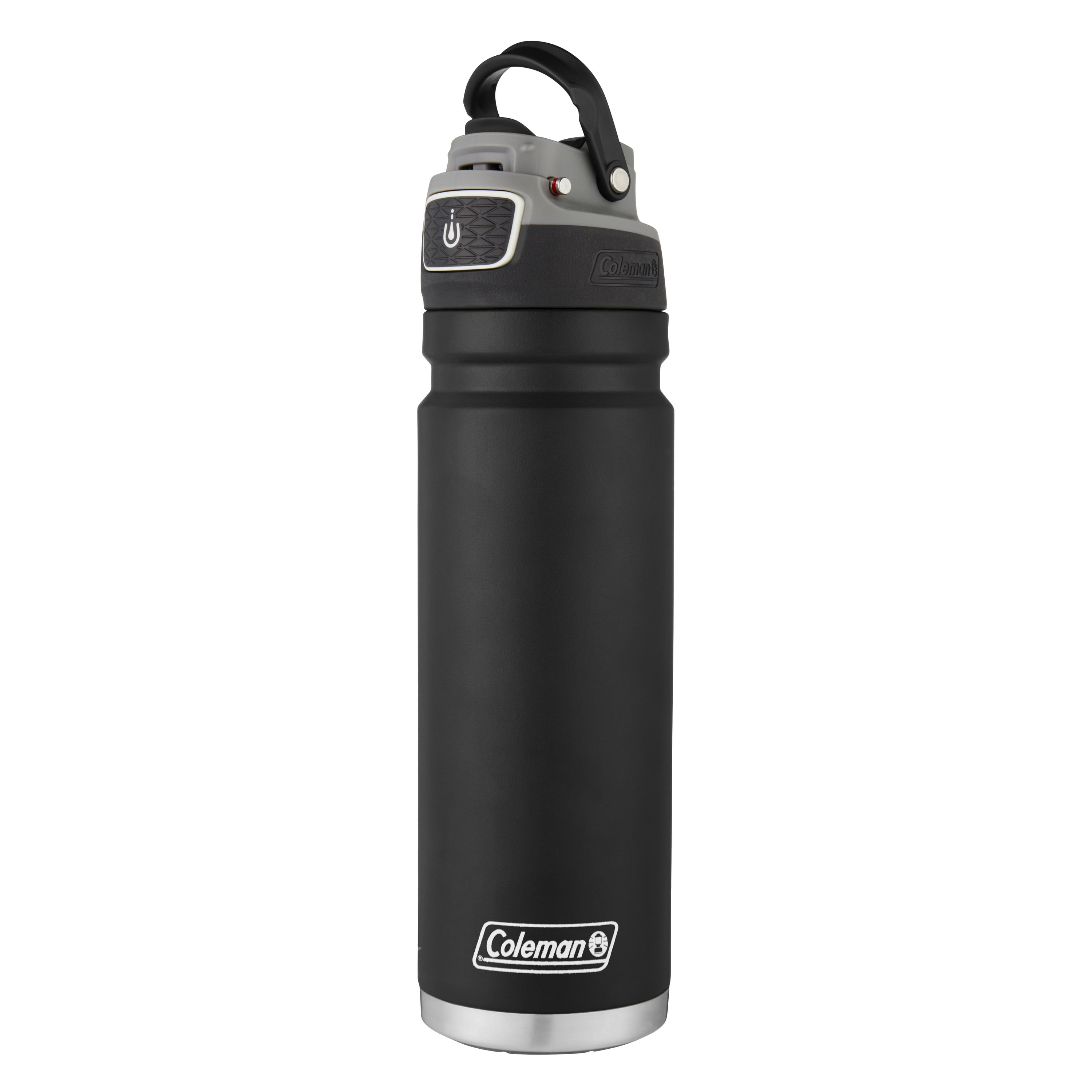 Coleman FreeFlow AUTOSEAL Stainless Steel Water Bottle, 24 oz (709 ml), Black, BPA-Free