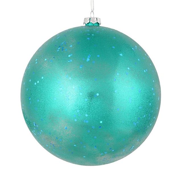 Vickerman N184242 Boule Ornementale Pailletée Bleu Sarcelle 4.75 Po. 4 par Sac