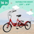 thumbnail image 4 of NAIZEA Adult Tricycles 1 Speed, 16 inch 3 Wheel Bikes, Three-Wheeled Bicycles Cruise Trike with Shopping Basket for Seniors, Women, Men, Teenager, Kids, 4 of 8