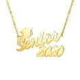 thumbnail image 1 of Custom Name Necklace Stainless Steel Cut English Letter Necklace Hat Year Design Customize Fashion Name Necklace Graduation Gift, 1 of 5
