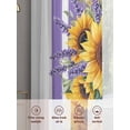 thumbnail image 6 of Sunflower Sheer Curtains 96 Inch Length 2 Panels Set, Yellow Summer Floral Purple Striped Farmhouse Voile Window Treatment Semi Sheer Long Curtains Drapes for Bedroom/Living Room/Kitchen 52"x96"x2, 6 of 7