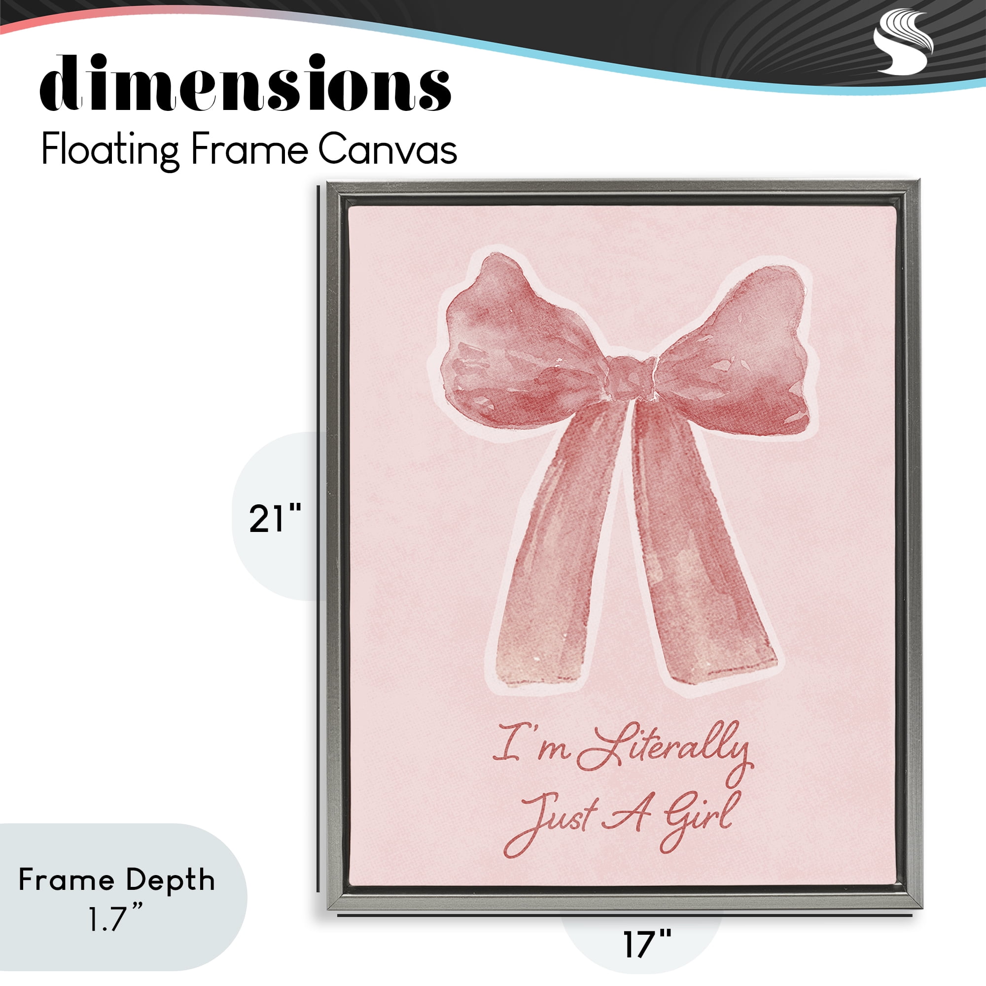 Stupell Industries Literally Just A Girl Gray Framed Floater Canvas Wall Art, design by Lucille Price