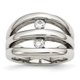 thumbnail image 1 of Stainless Steel Polished CZ Ring 6 Size, 1 of 7