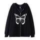 thumbnail image 2 of Dark hip hop gótico Harajuku Y2k estampado de mariposa cremallera Sudadera con capucha hombres y mujeres Harajuku chaqueta sudadera, 2 of 5