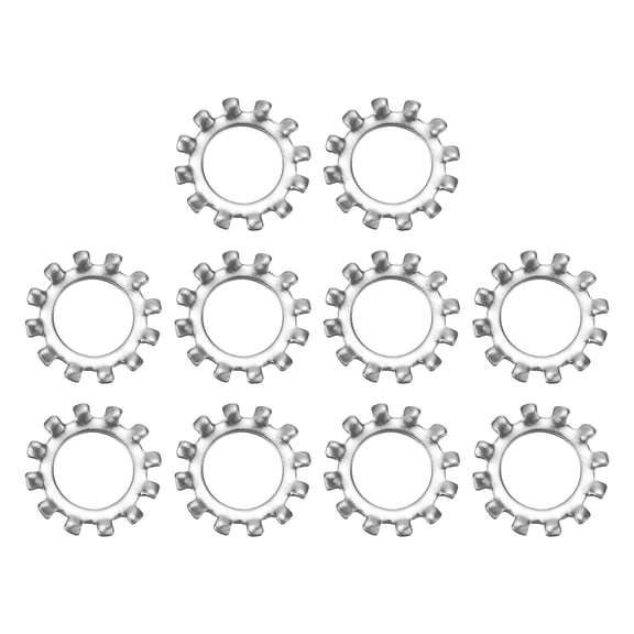 10Pcs SAE 7/16" 304 Stainless Steel External Tooth Lock Washer