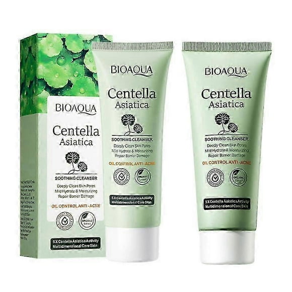 Centella Asiatica Facial Cleanser Moisturizing Oil Control Face Cleansing Face Wash Foam Facial Cleanser Skin Care 2pcs