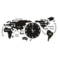 thumbnail image 2 of ionze Appliances World Map Wall Clock Home Bedroom Wall Personality Wall Clock Clock （Black）, 2 of 8