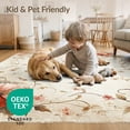 thumbnail image 4 of ODIKA 8'x10' Washable Area Rug Non-Shedding, Easy Care, Carpetas Vintage Tan Botanical Distressed Scroll Border Faded for King Size Bedroom Under Bed, Master Suite, 4 of 7