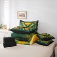thumbnail image 5 of Homewish Green Bohemian Butterfly Bedding Comforter Set 7pcs, Gold Groovy Flower King Bedding Sets, Hippie Western Animal Reversible Bed Sheets, Ultra Soft Bedroom Decor, 5 of 7