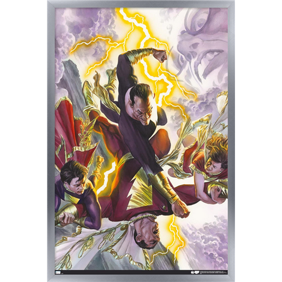 DC Comics Justice League - Black Adam and Shazam Wall Poster, 14.725" x 22.375" Framed