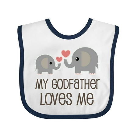 

Inktastic My Godfather Loves Me Godson Gift Baby Boy or Baby Girl Bib