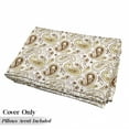 thumbnail image 5 of Paisley Floor Pillow Lounger Cover, Floral Patterns with Paisley Inspired and Tulips Persian Hippie Art, Nap Mat Printed Fabric Case for 5 Pillows, 88" x 27", White Chocolate Umber, by Ambesonne, 5 of 5
