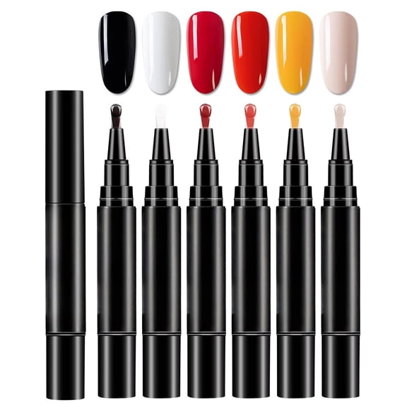 Small And Portable Suitable For Travel Convenient And Glue Drying Nail Glue Pen With Six Colors 5mlx6