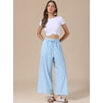 thumbnail image 4 of DARING DIVA Women's Striped Palazzo Lounge Pants Medium Light Blue, 4 of 6
