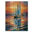 thumbnail image 3 of Designart "Sailboat euphony At Sea" Nautical & Beach Print on Natural Pine Wood, 3 of 5