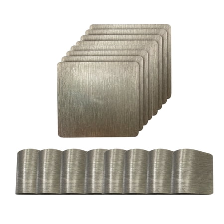 Dainty Home Galaxy Square Set of 8 Reversible Metallic Placemats