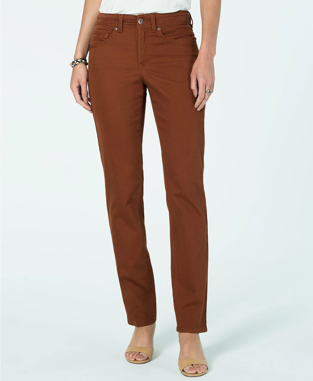 Straight Leg Fashion Jeans Brown Size 
