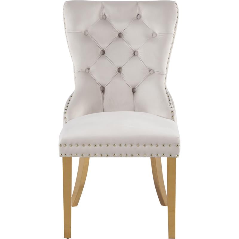Meridian Furniture Carmen Cream Velvet Dining Chairs (Set of 2