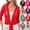 26# Red, variant on Women Crop Cardigan Sheer Mesh Shrug for Dress Bolero Tie Front 3/4 Sleeve Tops White S