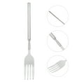 thumbnail image 4 of 1pc Retractable Barbecue Fork Stainless Steel Fork Long Handle Fork (Silver), 4 of 7
