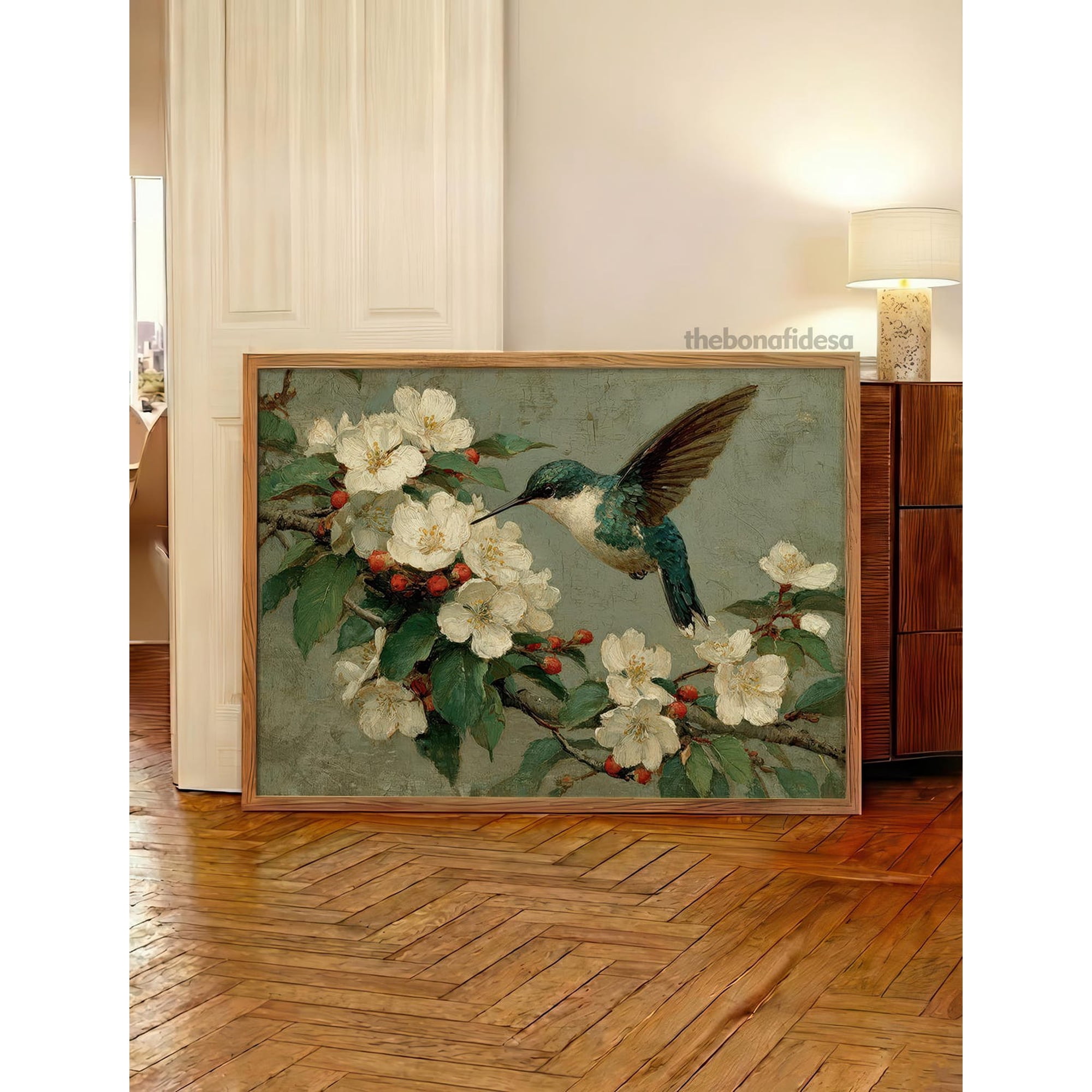 Vintage Hummingbird Cottagecore Spring Wall Art Seasonal Living Room And Home Decor