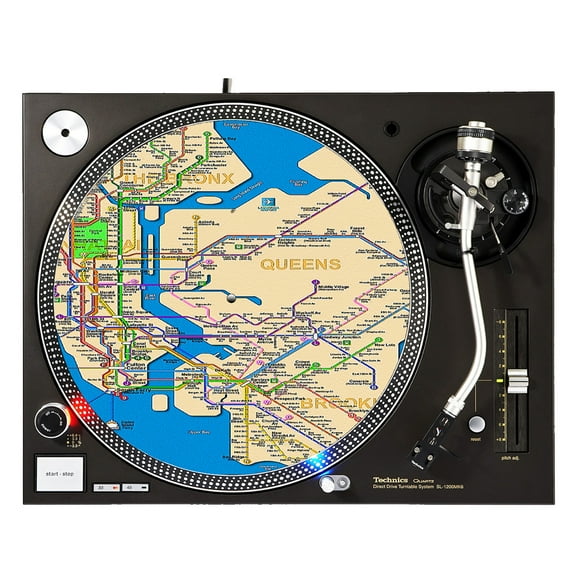 KuzmarK 12" DJ Turntable Slipmat - Five Burroughs Transit Map