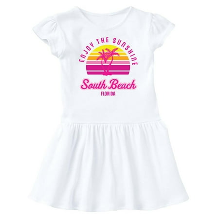

Inktastic Summer Enjoy the Sunshine South Beach Florida in Pink Gift Baby Girl Dress
