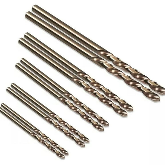 10pcs Handheld and Stationary HSS-Co 5% M35 Cobalt Drill Bit Set 135 Degree Split Point Tip, for Tough Metals