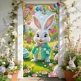 thumbnail image 3 of Easter Door Hanging Banner - Colorful Easter Eggs Bunny Design Polyester Door Decor 35x72 Inch, Multi-Use Spring Wall Table Cover for Easter Party, 3 of 5