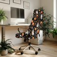 thumbnail image 3 of Renewold Office Chair Cover Stretchable Desk Chair Protector Non-slip Washable Computer Office Chair Slipcover with Elastic Bottom Halloween Decor, Witch Hat Ghost Black Cat Pumpkin, L, 3 of 7