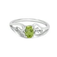 thumbnail image 6 of 14k White Gold Oval Peridot And Diamond Ring, 6 of 6