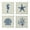 Cream Speckled Speckled Sea Life Animals Square S/4 12"W, 12"H, variant on DecMode Cream Metal Speckled Sail Boat Wall Decor with Anchor, Compass, and Ship Wheel (4 Count)