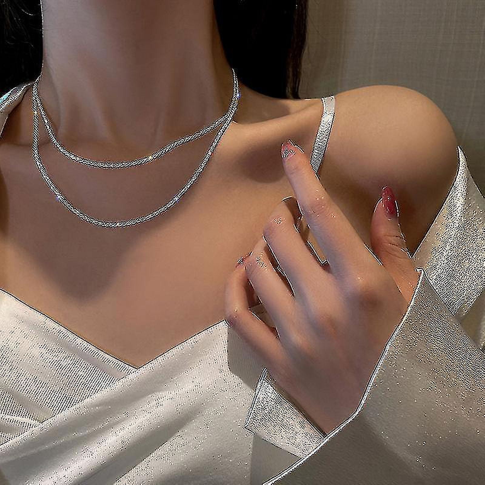 Cubic Zircon Choker Necklace For Women Rhinestone Tennis Necklace Crystal Chain Walmart