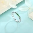 thumbnail image 4 of Inpasne Stackable Eternity Ring for Women 925 Sterling Silver Baguette Cut Emerald Ring May Birthstone Jewelry Gifts for Her Size 10, 4 of 6