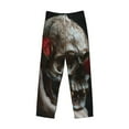thumbnail image 2 of Vsdgher Realistic Rose Skull Print Mens Pajama Pants Sleep & Lounge Pants, PJ Bottoms With elastic waistb and Pockets, 2 of 5